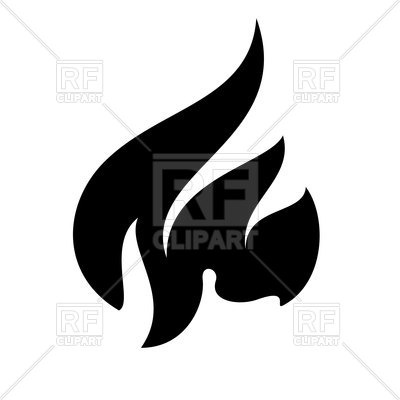 400x400 Flame Black Simple Icon Royalty Free Vector Clip Art Image
