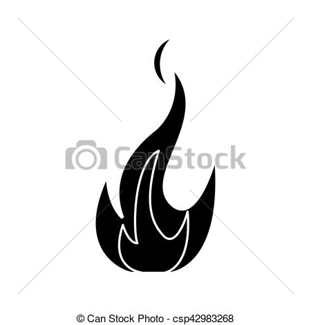 450x470 Silhouette Fire Flame Bright Danger Icon Vector Illustration