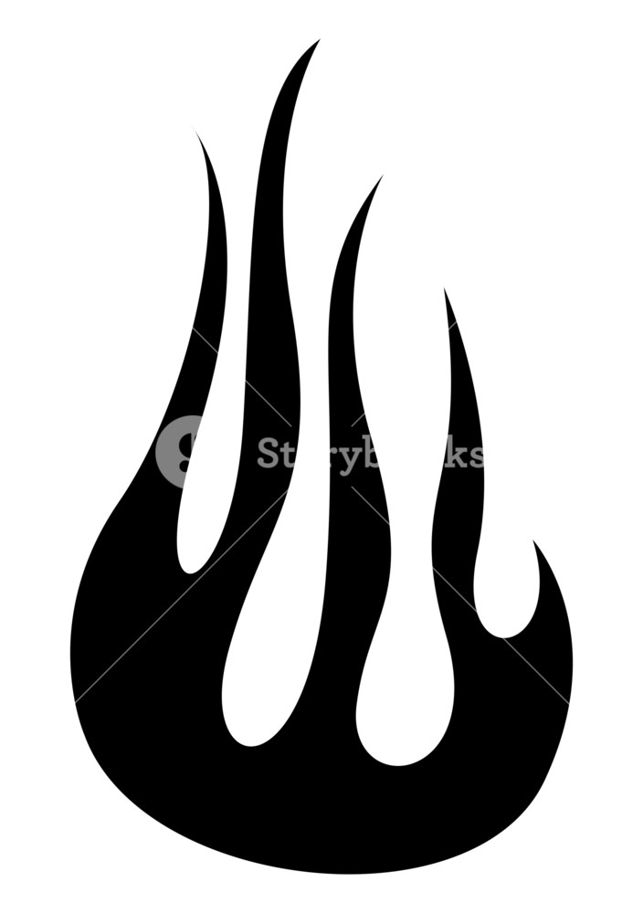 704x1000 Fire Flame Vector Silhouette Royalty Free Stock Image