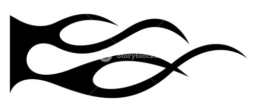 500x219 Fire Flame Vector Silhouette Royalty Free Stock Image
