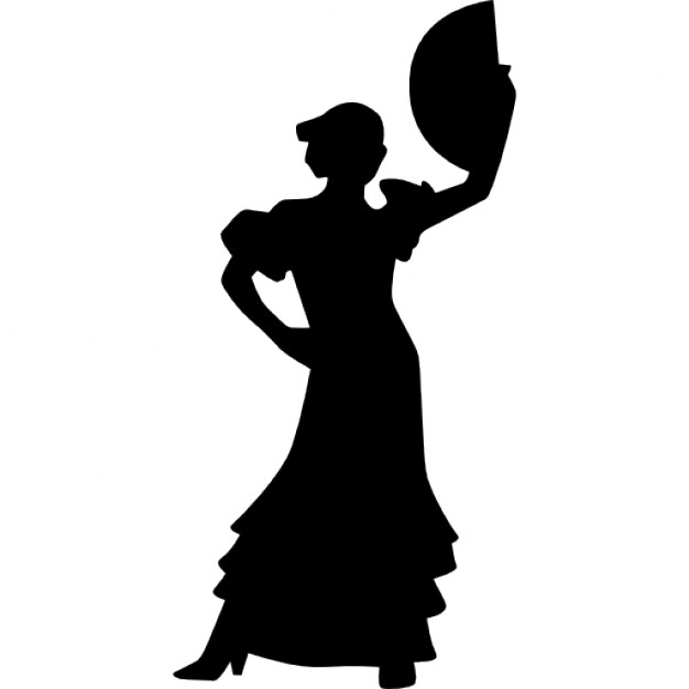 626x626 Flamenco Woman Female Silhouette Dancing Icons Free Download
