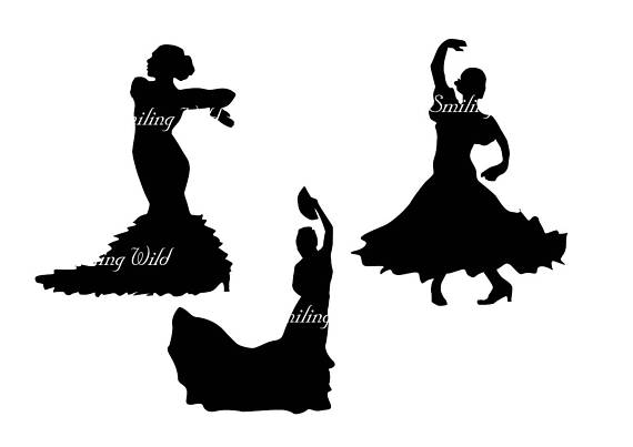 570x403 Flamenco Spanish Dance Svg Clipart Silhouette Flamenco Dancer