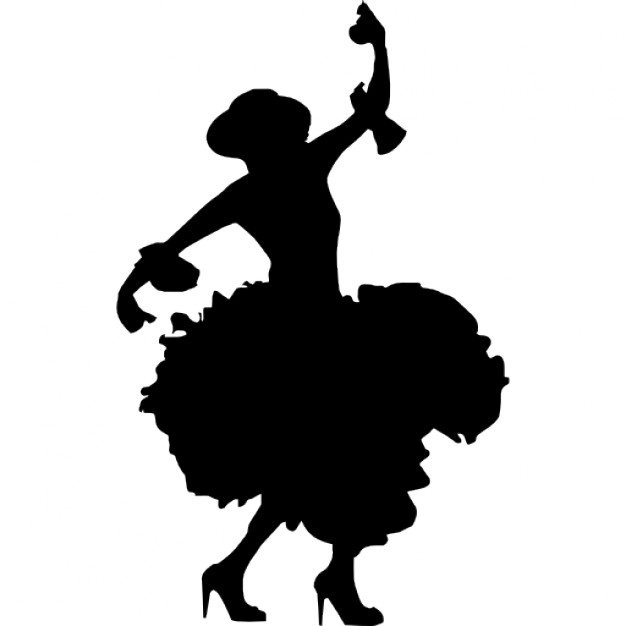 626x626 Female Flamenco Silhouette Icons Free Download