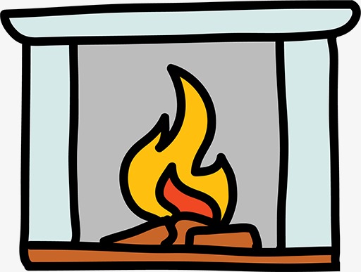 512x387 Stick Figure Fireplace, Cartoon Fireplace, Yellow Flames