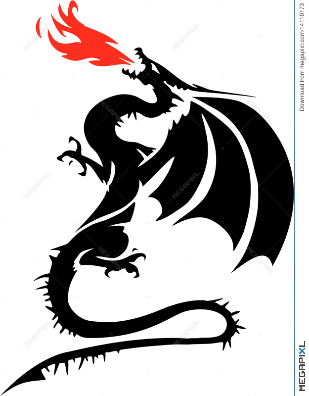 625x800 Fire Breathing Dragon Illustration 14110173
