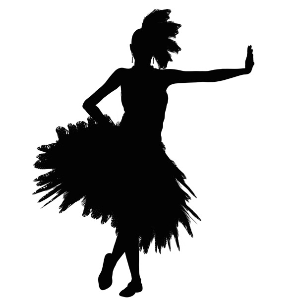 603x615 Dancing Girl Silhouette Free Stock Photo
