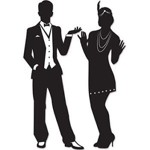 299x300 Great Roaring 1920's Silhouettes 2 Pack 20s Flapper Girl And Man