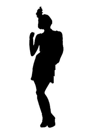 300x450 1920s Silhouette Flapper Silhouette 2 Weddings