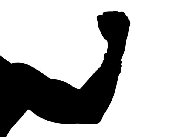 600x459 Silhouette Of A Man Flexing His Muscle