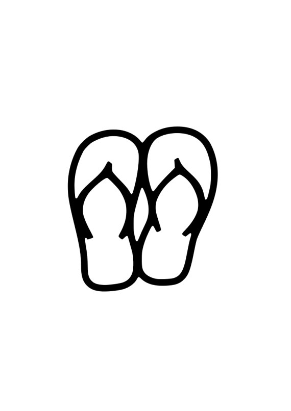570x806 Flip Flops Outline Logo Laptop Cup Decal Svg Digital Download