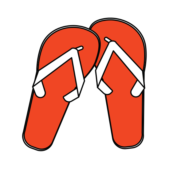 550x550 Flip Flops Illustration Cartoon Silhouette