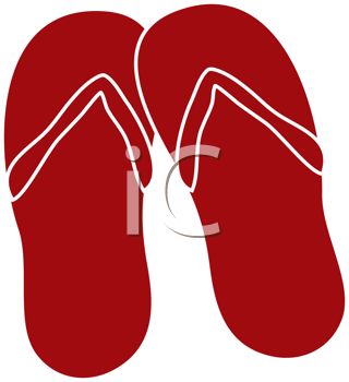320x350 Picture Of A Pair Of Red Flip Flop Sandals In A Vector Clip Art