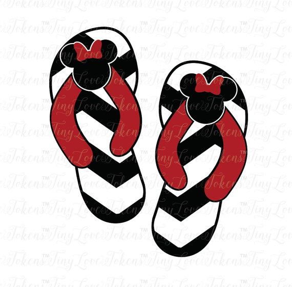 570x560 Disney Minnie Flip Flops Svg Design For Silhouette And Other