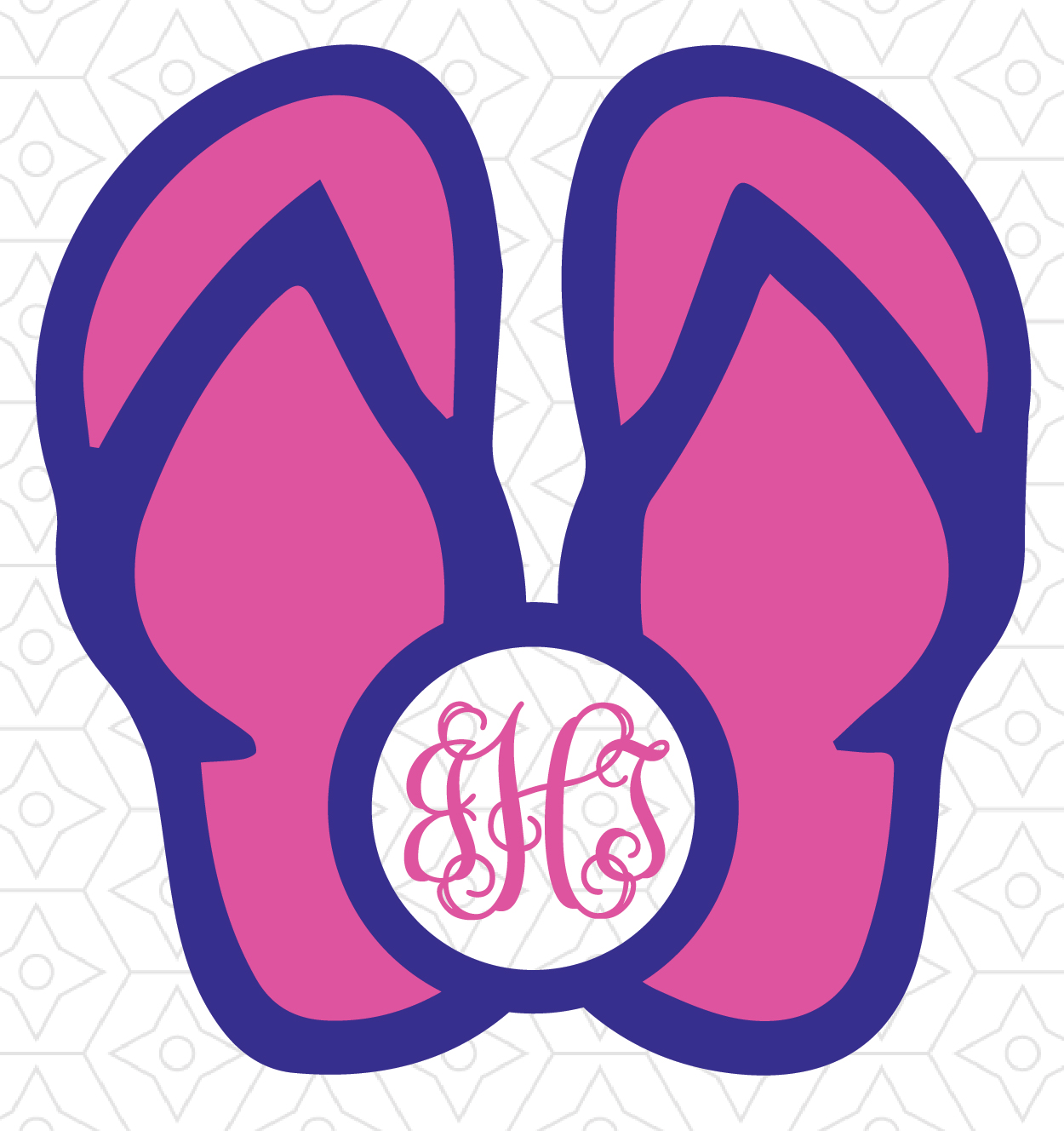 1250x1328 Flip Flop Monogram Frame, Svg, Dxf And Design Bundles