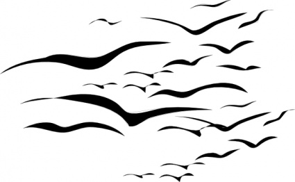 425x262 Flock Of Birds Clip Art Vector, Free Vector Graphics