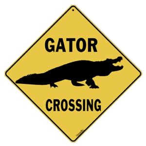 300x300 Gator Crossing Sign New 12x12 Metal Alligator Silhouette Reptile