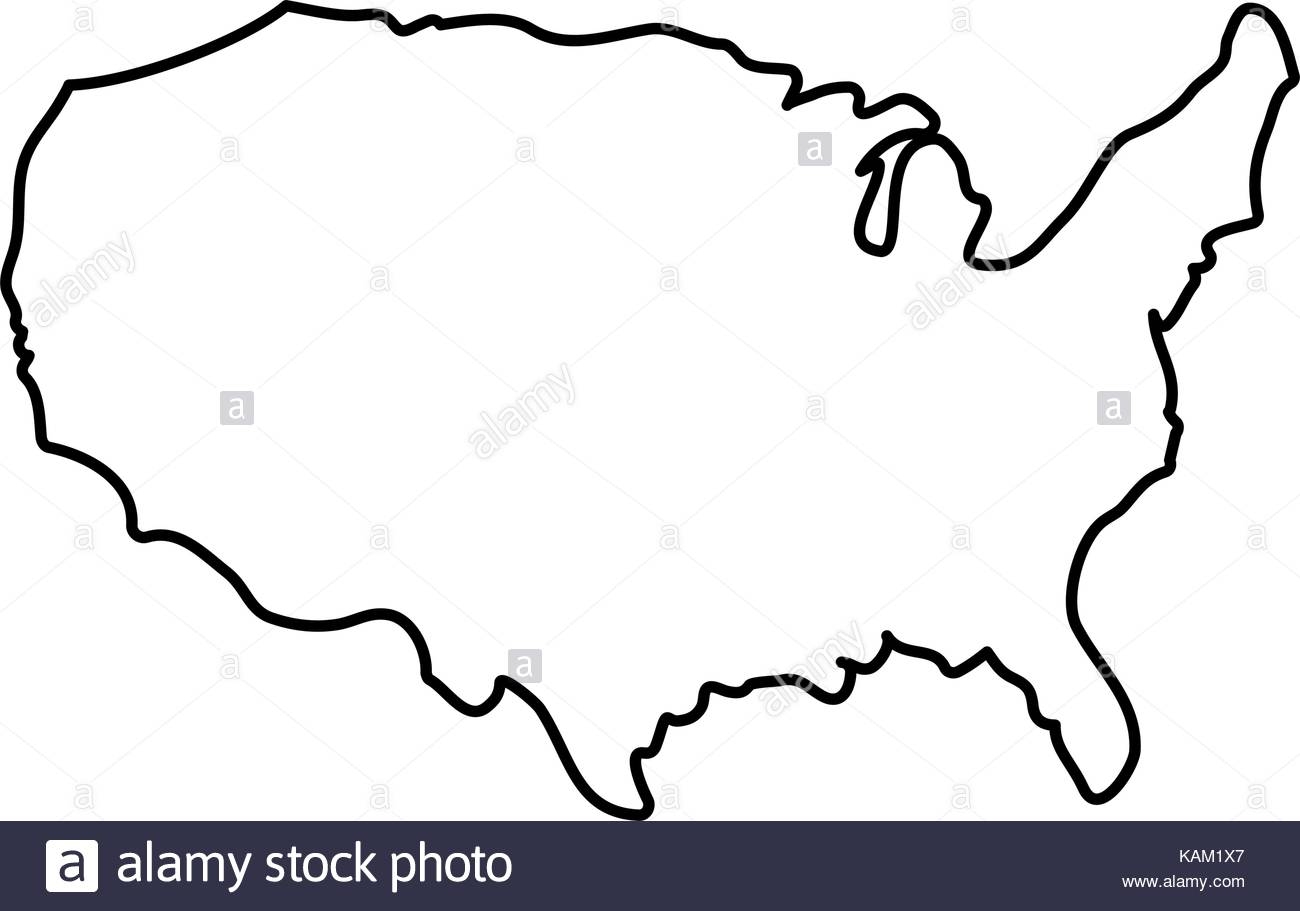1300x911 United States Map Silhouette Map Of Usa