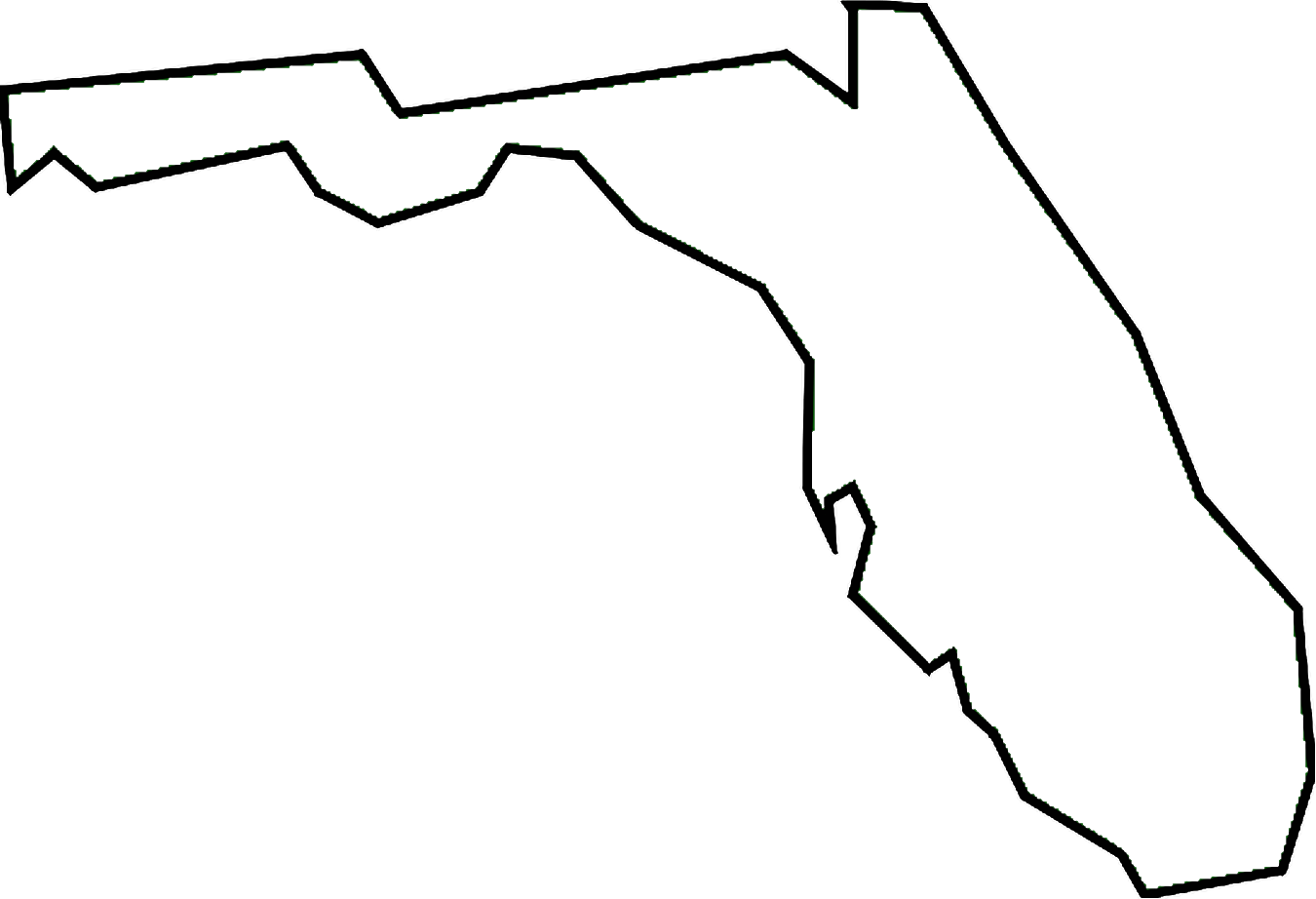 1350x922 Florida State Border Line Outline Comic Art Outlines