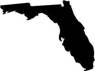 307x231 6 White Vinyl Florida Silhouette Design Die Cut