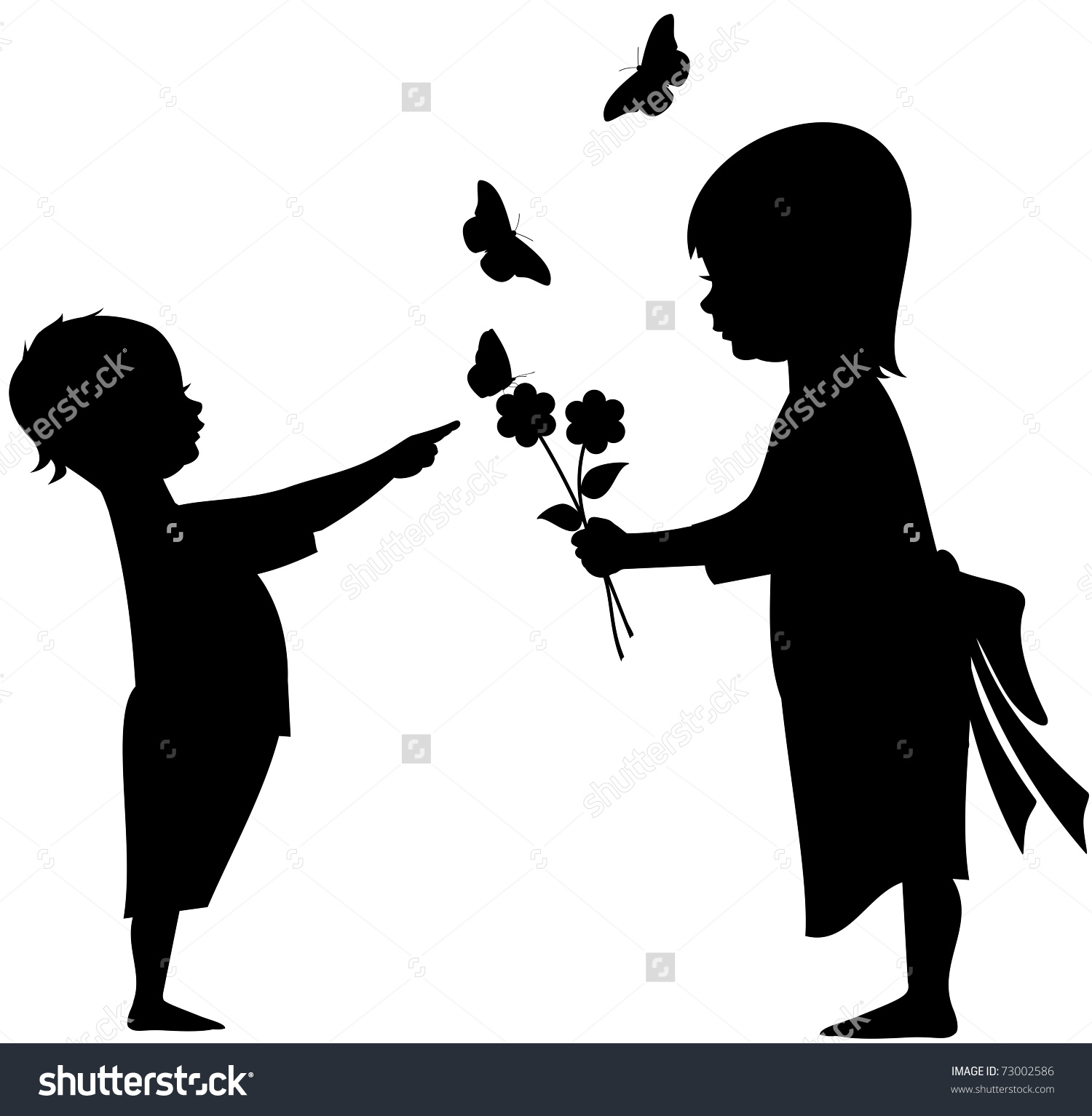 1500x1534 Flower Girl Silhouette Vector