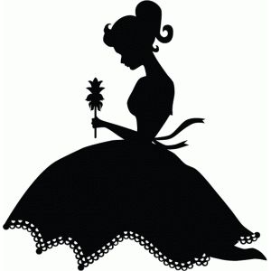 300x300 Pretty Girl With Flower Silhouette Design, Silhouette And Flower