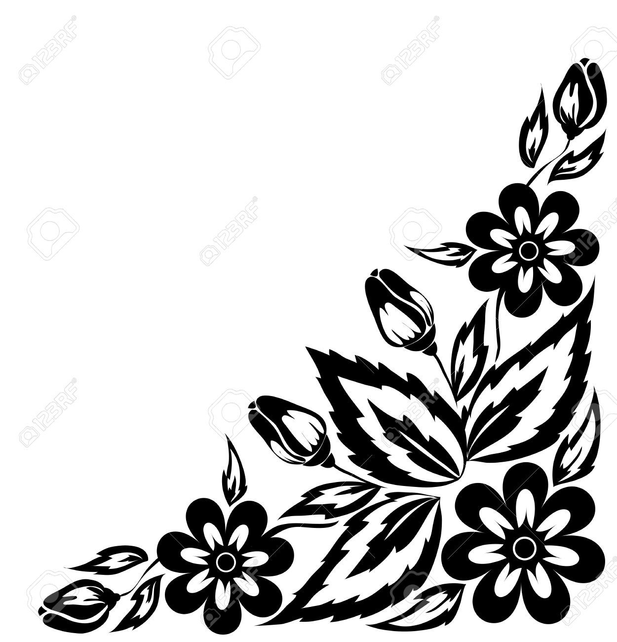 1250x1300 Floral Decorative Element Border And Patterns Vector
