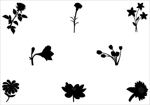 501x351 Flower Vector Graphicssilhouette Clip Art Silhouette