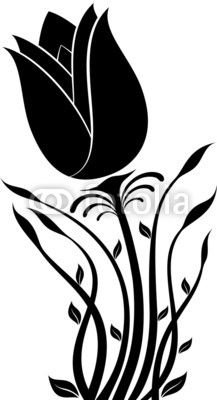 217x400 Flower Silhouette Vector Stencil Flower Silhouette
