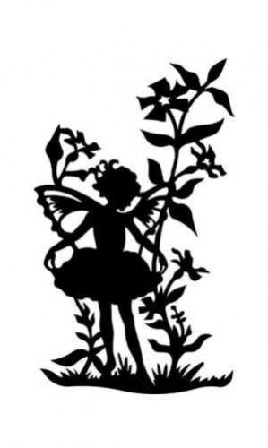 299x500 Fairy Girl In Flowers Silhouette Cross Stitch Pattern
