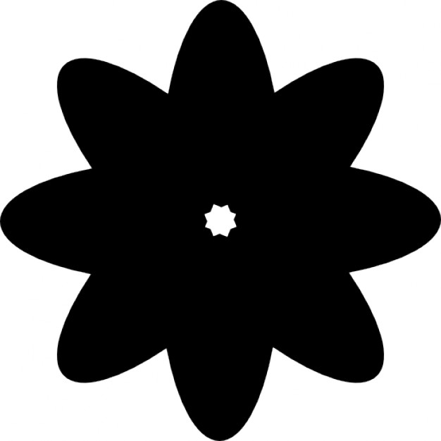 626x626 Flower Silhouette With Multiple Petals Icons Free Download