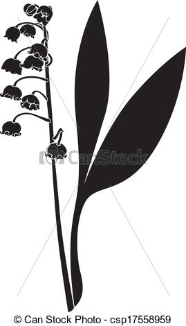 269x470 Silhouette Lily Of The Valley Flower. Silhouette Image Clipart