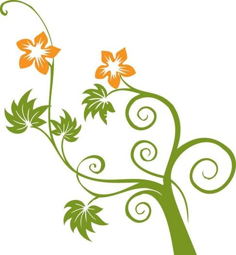 487x525 Flowers And Swirls Vector Graphic Preview Silhouettes Flourish