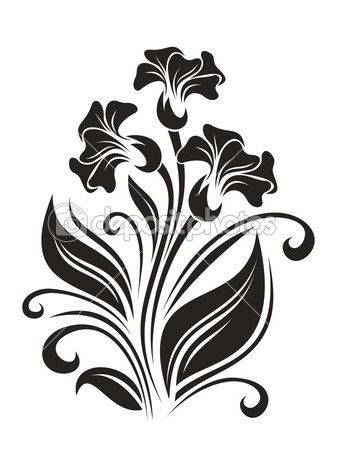 337x449 Flores Ornamentales Stencil Stenciling