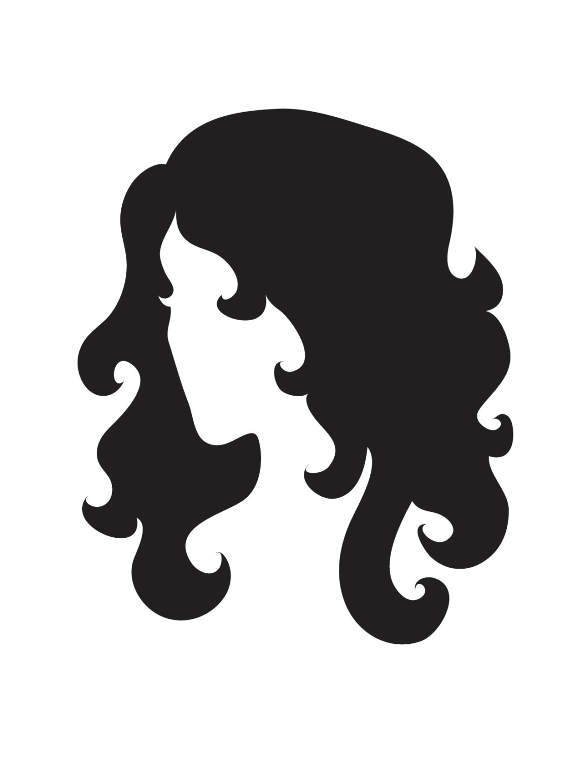 1159x1500 Female Womans Head With Flowing Hair Stencil Made From 4 Ply Mat Board