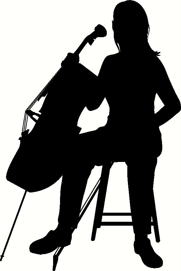 600x897 Cello Player Silhouette Wall Sticker, Vinyl Decal The Wall Works