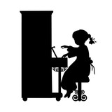 160x160 Silhouette Girl Music Playing Flute Stock Image And Royalty Free