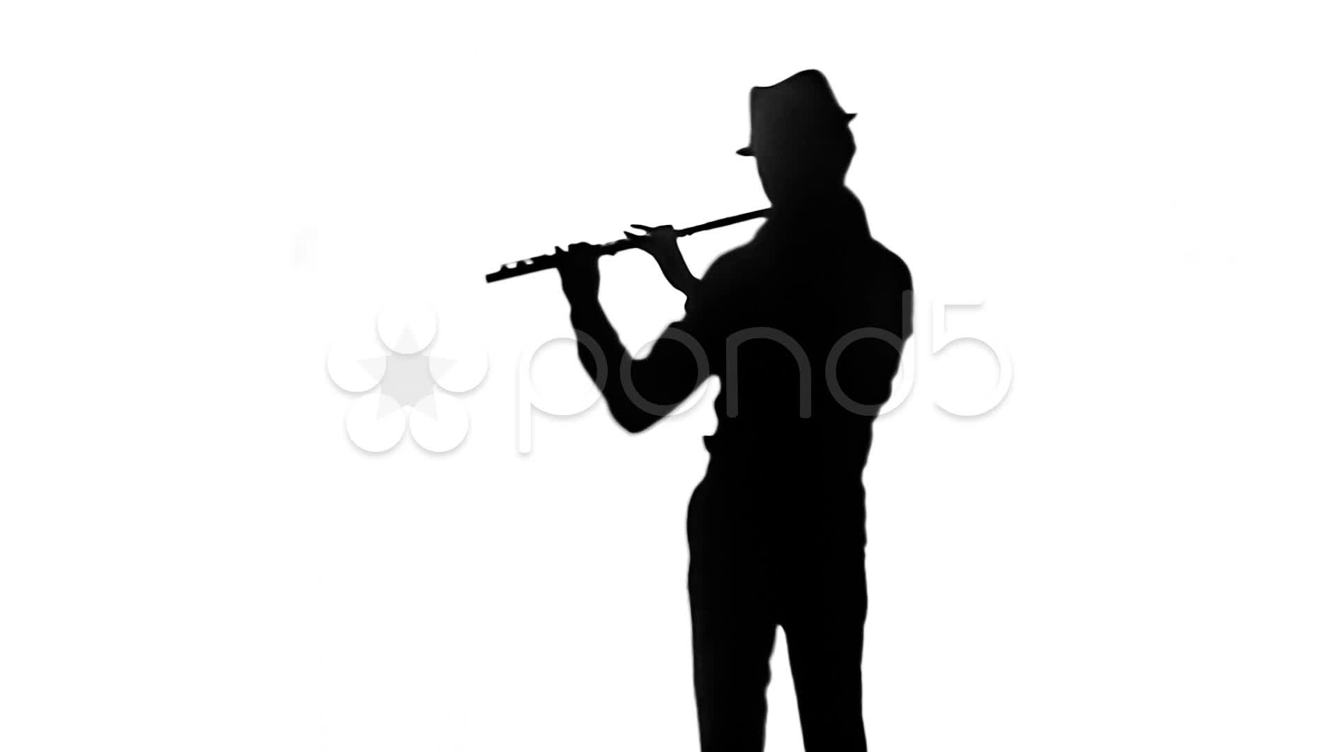 1920x1080 Silhouette Of A Man Playing The Flute Flutist ~ Hi Res