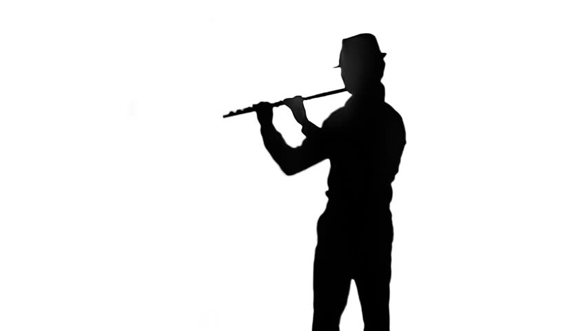 852x480 Female Musician Professional Playing On Flute. Smoky Studio, Slow