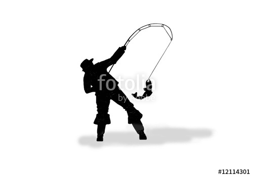 500x351 Black Fishing Silhouette On White Stock Photo And Royalty Free