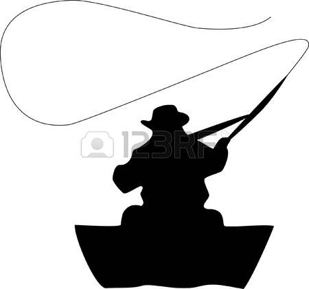 450x421 Fly Fishing Silhouette