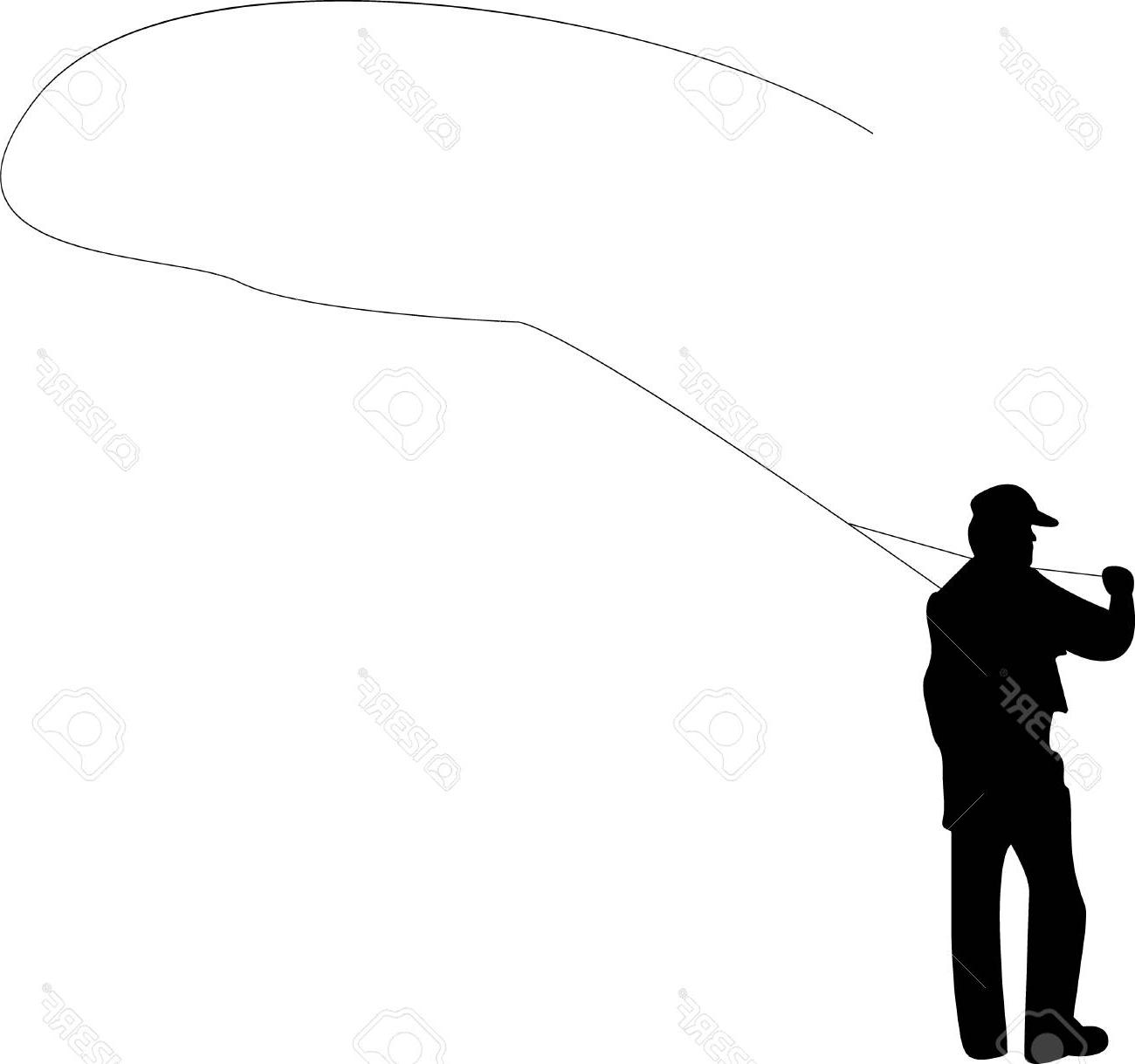 1300x1219 Best Free Silhouette Of Man Fly Fishing Design