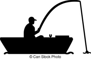 296x194 Fishing Silhouette On White Background Clipart Vector