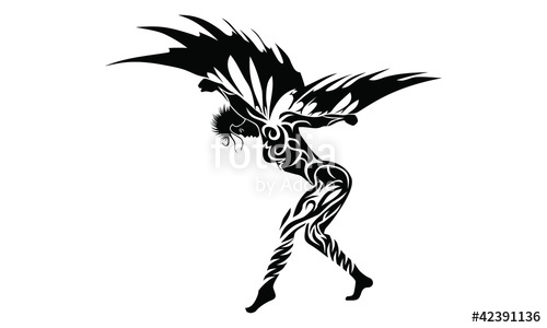 500x300 Angel Silhouette Flying Vector Stock Image And Royalty Free