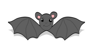300x167 Flying Bat Silhouette Royalty Free Stock Image