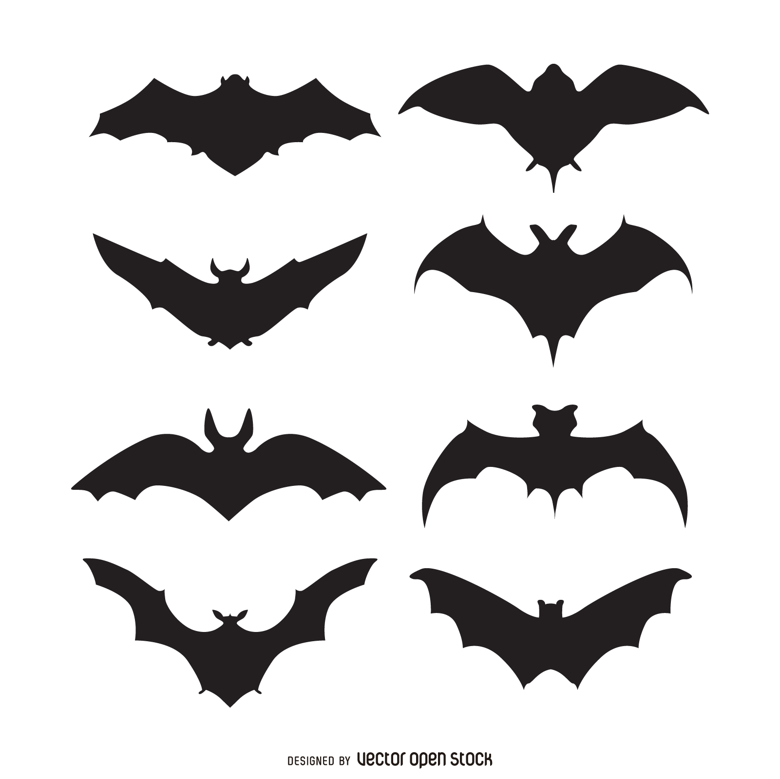 1601x1600 Set Of 8 Bat Silhouettes. Multiple Styles And Shapes To Choose
