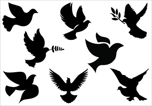 501x351 White Dove Clipart Silhouette Flying