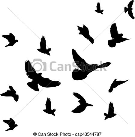 450x457 Background Of Flying Birds Flock Vector