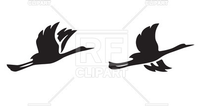 400x216 Black Silhouettes Of Flying Birds Royalty Free Vector Clip Art