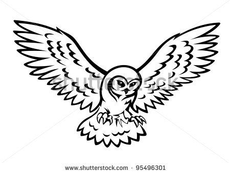 450x340 Flying Owl For Mascot Or Emblem Design Isolated On White