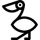 128x128 Pelican Flying Side Silhouette Icons Free Download